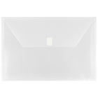 JAM Paper Enveloppes porte-documents format légal, fermeture à velcro, 9 1/2 x 14 1/2 po, transparent, paquet de 12-Transparent