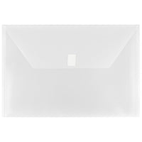 JAM Paper Enveloppes porte-documents format légal, fermeture à velcro, 9 1/2 x 14 1/2 po, transparent, paquet de 12-Transparent