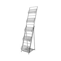 Wamaco – Présentoir à 5 niveaux pour brochures/revues, 12 po (largeur), noir/transparent (38-1091)-Pour brochures, revues et circulaires