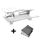 Posidesk – Bureau debout de direction, moyen POSI203SWH avec support clavier élargi 29 po, blanc, avec support pour portatif-Support clavier élargi offrant une meilleure expérience pour l'utilisateur