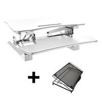 Posidesk – Bureau debout de direction, moyen POSI203SWH avec support clavier élargi 29 po, blanc, avec support pour portatif-Support clavier élargi offrant une meilleure expérience pour l'utilisateur