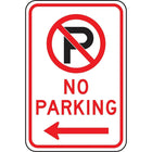 Panneau de stationnement, No Parking, avec pictogramme et flèche gauche, SAX518-Langue : Pictogramme