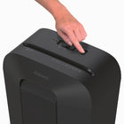 Déchiqueteuse Fellowes Powershred coupe-croisée LX50 9 feuilles-Cycle de fonctionnement de 5 minutes suivi d’une période de refroidissement de 30 minutes.