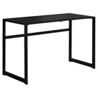 Monarch Specialties - 7379 Bureau 48 po L - Metal Noir/Verre Trempe Noir-Élégant dessus de table en verre trempé noir