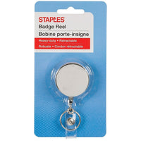 Staples - Porte-insigne/carte d'entrée rétractable avec porte-clés, argent, 24 po-Rend l'accès aux endroits sécurisés rapide et facile
