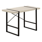 Monarch Specialties - 7659 Bureau 48 po L - Taupe Moderne/Metal Noir-Bureau d'ordinateur d'inspiration industrielle avec un dessus de bureau à panneaux épais au fini taupe moderne