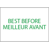 Motex – Étiquettes 6600 Best Before, 7/8 x 10/16 po, blanc, lettrage vert, 10/rouleaux (38-1260-BG)-Étiquettes pour pistolet étiqueteur
