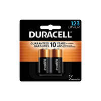 Duracell - Pile DL123-2 3V Ultra Photo au lithium, paq./2-Les piles Duracell Ultra Photo Lithium, maintenant avec la technologie M3, est la pile au lithium la plus performante jusqu'à maintenant