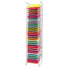Eddie’s Hang-Up Display Ltd. - Rangement pour documents papier, 30 fentes, blanc (214940)-Le rangement métallique comporte 30 tablettes pour organiser vos fournitures de bureau