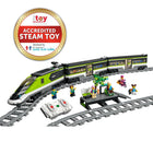 LEGO City - Le train de passagers express Ensemble de construction - 764 pièces-Que contient la boîte?  - Comprend tout le nécessaire pour construire une locomotive à balles avec des phares fonctionnels et gradués, une voiture restaurant, une voiture de passager et un quai de gare, plus 24 pièces de rails et 6 figurines
