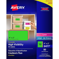 Avery - Étiquettes multiusages amovibles, couleurs néon, 2 po x 4 po-Les étiquettes aux couleurs néon sont idéales pour l'organisation, le codage-couleur ou des messages importants