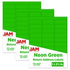 JAM Paper Étiquettes postales, 1 x 2 5/8 po, rose néon, 30/page, 360/paquet-Taille : 15 x 12,5 x 1 po