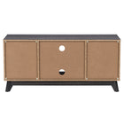 CorLiving THW-540-B Hollywood Meuble TV gris foncé avec tiroirs pour téléviseurs jusqu'à 55"-Patins à ongles en nylon non marquants pour protéger vos sols et surfaces des rayures