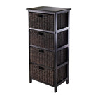 Winsome – Tablette de rangement Omaha avec 4 paniers pliables, noir-Tablette de rangement Omaha, simple avec beaucoup d’espace de rangement et paniers pliables.