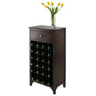 Winsome – Armoire à vin modulaire Ancona avec tiroir, peut contenir 24 bouteilles, expresso-Dotée d’un tiroir pour un rangement facile. Dimensions du tiroir : 4,65 haut. x 15,47 larg. x 9,25 prof. (po)