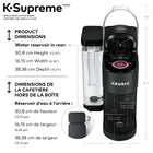 Keurig K-Supreme - Cafetière une tasse à la fois pour capsule K-Cup avec technologie MultiJet - Noir-Convient aux tasses de voyage : Convient aux tasses de voyage de jusqu’à 17,8 cm (7 po) de hauteur
