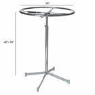 Eddie's - Porte-vêtements et accessoires rond de 36 po - Chrome-36" de diamètre et s'ajuste de 48" à 68" de hauteur