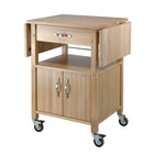 Winsome Kitchen – Chariot de cuisine, à doubles abattants, armoire avec tablette, naturel-Avec ses deux abattants de dessus de comptoir qui offrent une longue surface lisse, ce chariot est un complément idéal à n’importe quelle cuisine. Idéal pour être rangé juste à côté de salle à manger, il est doté d’espace pour ranger des assiettes, et des couverts.