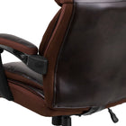 Flash Furniture-Fauteuil de bureau de luxe pivotant Big & Tall série Hercules, capacité de 500 lb, cuir brun, GO2223BN-Siège et dossier profilés
