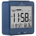Marathon – Horologe de table atomique avec veilleuse automatique, indique confort et chaleur, bleu minuit -Gros chiffres faciles à lire affichant l'heure