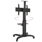 North Bayou - Support mobile de téléviseur avec tablette ajustable, pour téléviseursde 32 à 65 po - AVF1500B - Noir-Matériau: Alliage d'aluminium