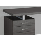 Monarch Specialties - 7426 Bureau 48 po L - Gris Orientation Gauche Ou Droite-Restez organisé grâce aux tiroirs de rangement fermés et au tiroir classeur pratique avec barres de suspension, idéal pour ranger les documents importants et les articles de bureau.