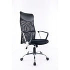 Brassex – Fauteuil de bureau 1042 avec hauteur et inclinaison réglables, noir-Chaise à dossier haut et appui-tête offrant un soutien complet de la colonne vertébrale