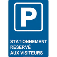 Affiches de stationnement, français-Légende : Stationnement Réservé Aux Visiteurs