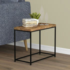 Safdie & Co. 24L Table D'Appoint Rectangle - Métal Noir - Bois Brun Récupéré-Design moderne avec une élégante finition grain de bois.
