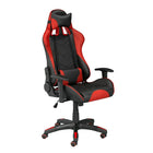 Brassex Inc. – Fauteuil de jeu Sorrento avec basculement et inclinaison, noir/rouge-Hauteur réglable avec vérin hydraulique