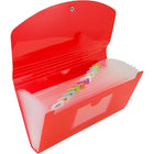 JAM Paper Chemise-accordéon à 13 pochettes, fermeture bouton et ficelle, format chèque, 5 x 10,5 po, rouge, 2/pqt (2167012z)-Rouge