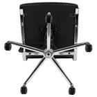 Flash Furniture Chaise De Bureau Pivotante Exécutive Sans Bras Leathersoft-Noir (BT20595MNABK)-Base chromée 5 étoiles avec roulettes à deux roues