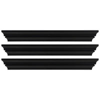 Kiera Grace – Corniche/tablette murale profilée Madison, 24 po, noir, 3/ensemble (FN00282-2MC)-Mesure et capacité de poids: l'étagère flottante globale mesure 61cm L x 12cm l x 7,6cm H (24" L x 4,75" L x 3" H). Cette largeur importante signifie que vous disposez de près de 60cm (2 pi) de magnifique présentoir, créant un espace de rangement maximal. Chaque étagère peut supporter jusqu'à 4,5kg (10 lbs), ce qui vous permet de placer des articles avec un peu plus de poids sur chaque étagère