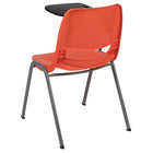 Flash Furniture - Chaise coquille ergonomique orange avec accoudoir-tablette rabattable pour droitiers, paquet de 5-Capacité de poids de 880 lb