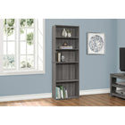 Monarch Specialties - 7469 72 po H Etagere - Gris Avec 5 Tablettes-3 tablettes réglables et 2 tablettes fixes