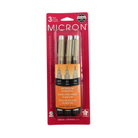 Sakura - Pigma Micron stylos design - noir - couleurs assortis - ensemble de 3-Contient 3 feutres fins