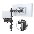 ShoppingAll Support entièrement réglable pour double écran et ordinateur portable-Conçu avec des bras réglables pouvant s'incliner de +90 degrés à -85 degrés