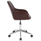 Flash Furniture – Fauteuil fonctionnel Cortana pour la maison et le bureau, dossier mi-hauteur, cuir brun (DS8012LBBRN)-Dossier mi-hauteur