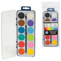 Merangue – Ensemble de peinture aquarelle avec 12 couleurs assorties-Inclus un pinceau.