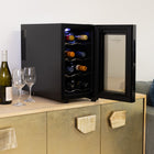 Koolatron - Cellier à vin thermoélectrique pour 8 bouteilles - Noir-Écran digital tactile permettant d'ajuster facilement la température et l'éclairage sans ouvrir la porte