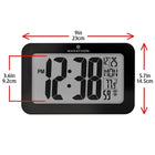 Marathon – Horloge murale atomique avec 8 fuseaux horaires, noir (CL030033BK)-Formats d'affichage 12 ou 24 heures avec afficheur de la température intérieure en Celsius ou en Fahrenheit