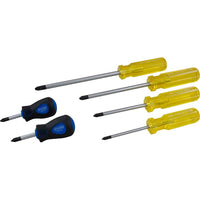 Gray Tools – Ensemble de 6 tournevis à tête cruciforme de type Phillips, courts no 1 et no 2, no1 à no 4-Comprend : Cruciforme de type PhillipsMD court no. 1 (tige de 1 1/2 po) et 2 (tige de 1 1/2 po) et cruciforme de type PhillipsMD no 1 (tige de 3 1/4 po), n° 2 (tige de 1 1/2 po), n° 2 (tige de 4 po), n° 3 (tige de 6 po) et no 4 (tige de 8 po).