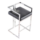 Plata Decor - Harvey II Tabourets - Chrome / Noir - paquet de 2-Aucun assemblage requis