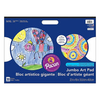 Pacon Heavyweight Jumbo Art Pad avec poignée de transport, 22" x 16", papier blanc brillant-Papier bond lisse de qualité supérieure