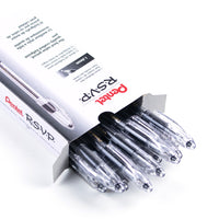 Pentel - Stylos à bille R.S.V.P. - 1,0 mm - noir - paquet de 12-Prise ergonomique Comfort Zone en caoutchouc