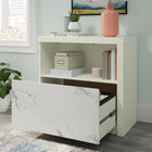 Sauder - La Collection Hudson Court Classeur lateral - Finition Pearl Oak-Tiroir avec coulisses à extension complete pour dossiers suspendus de format lettre ou legal.