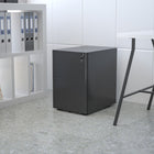 Flash Furniture Classeur à verrouillage Mobile à 3 tiroirs avec tiroir suspendu-Noir (HZCHPL01BK)-Tiroirs utilitaires: 13 po larg. x 18,75 po prof. x 2,75 po haut.; File Drawer: 13 po larg. x 18,75 po prof. x 9,75 po haut.