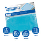 Educational Insights - Filtres lumineux de classe, 2' x 2', Bleu tranquille, Ensemble de 4-Résistant à la chaleur et certifié sûr : Comprend quatre panneaux de filtre lumineux résistants à la chaleur de 2' x 2' et un certificat de conformité pour l'ignifuge