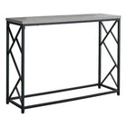 Monarch Specialties - 3532 Table D'Appoint - 44 po L/Console D'entrée Gris/Noir-Surface moderne et stylée d'aspect bois gris