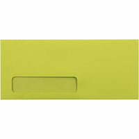 JAM Paper #10 Enveloppes à fenêtre professionnelles - 4,125" x 9,5" - Ultra Lime Vert - Paquet de 50-Couleur : Enveloppes vert citron